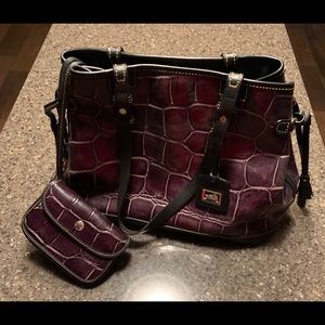 Dooney & Bourke Croc embossed leather shoulder bag